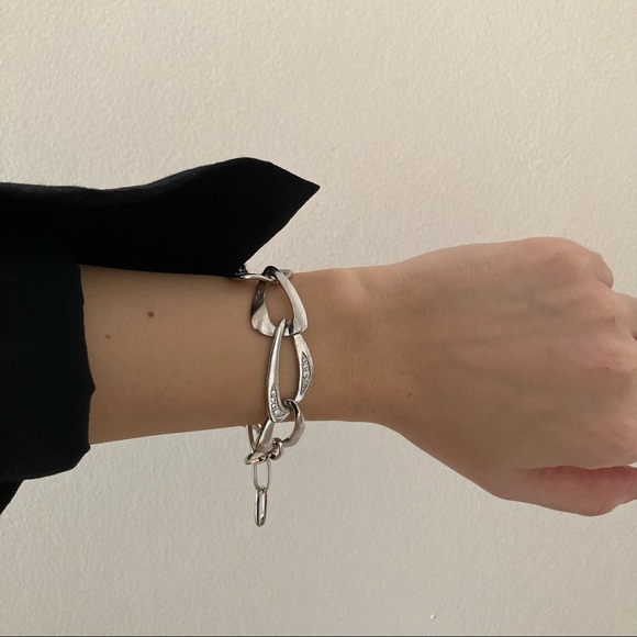 Sterling silver chain bracalet with stones - Picture 6 of 11